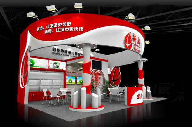 鄭州展臺(tái)搭建-新奧-電梯展臺(tái)搭建
