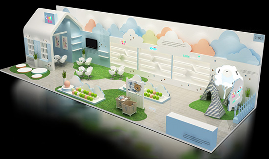 香港展位設(shè)計(jì)-CENTEL-嬰兒用品展會(huì)搭建設(shè)計(jì)