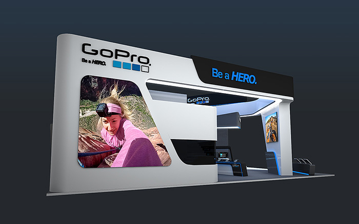 香港展會(huì)制作-GoPro-電子展臺(tái)布置搭建